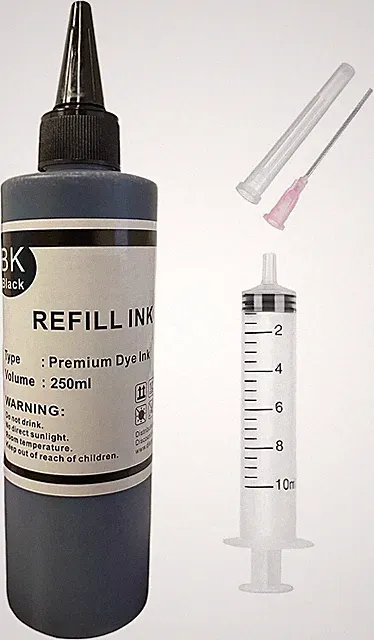 250ml Black refill ink for HP 63 Deskjet 3630 3631 3632 3633 3634 3636