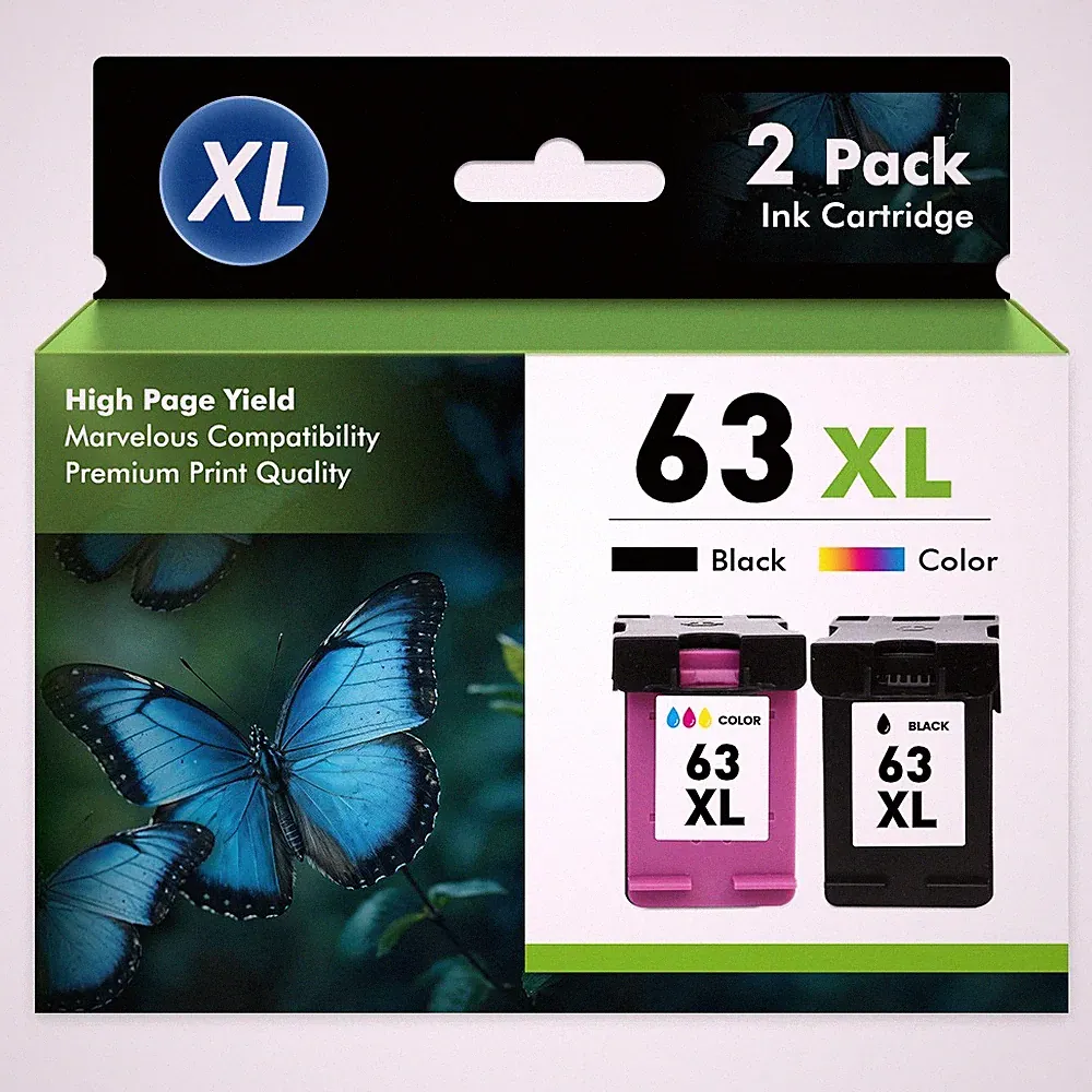 63XL Ink Cartridges for HP Envy 4512 4520 4522 OfficeJet 3830 4650 5255 Printers