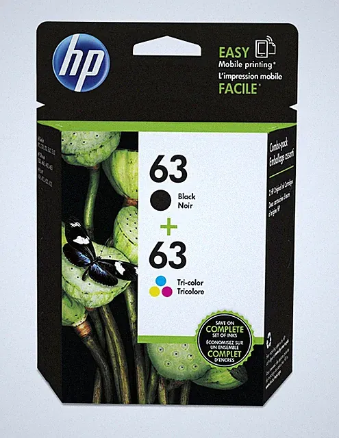 Genuine New HP 63 Black & Color Ink Cartridges Combo F6U62A F6U61A