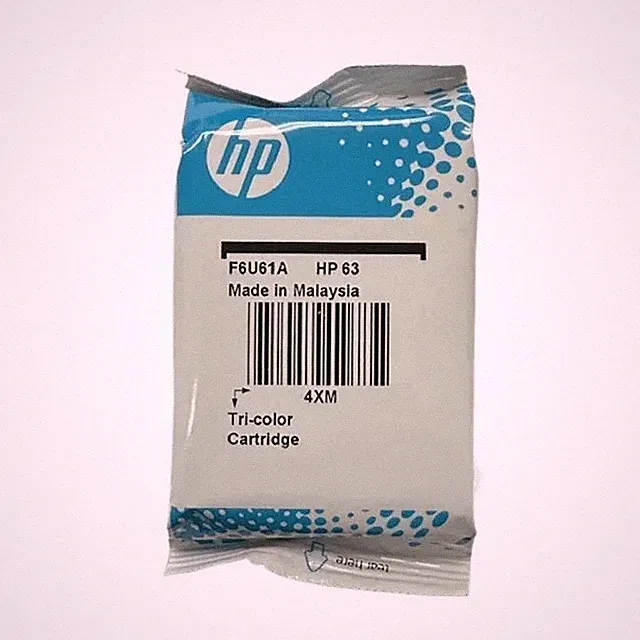 Genuine New HP 63 Tri-Color Ink Cartridge F6U61AN OEM Sealed Bag Exp Feb 2026