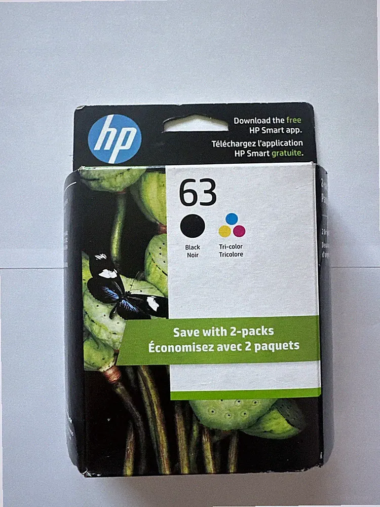 HP 63 Black And Tri-Color Ink Cartridges L0R46AN Exp. 7/2027