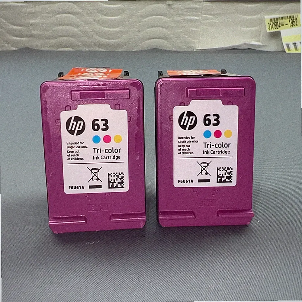 HP 63 Tri-Color 2 Pack Cartridges Genuine Printer Deskjet Envy OfficeJet Vivid