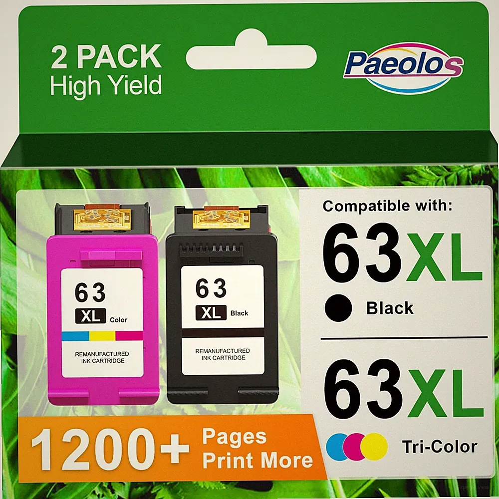 HP 63XL Ink Cartridges Black Color High Yield Replacement Printer Ink Combo Pack