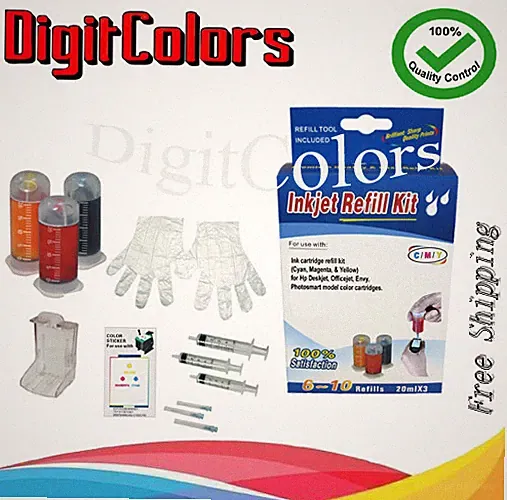 ink bottle refill box kit for HP 62 62xl 64 65 HP63XL ink cartridge color w tool