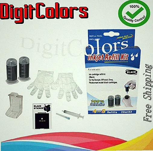 Ink refill bottle kit box for HP63 HP62 HP63XL HP62XL 64 65 Black ink cartridge