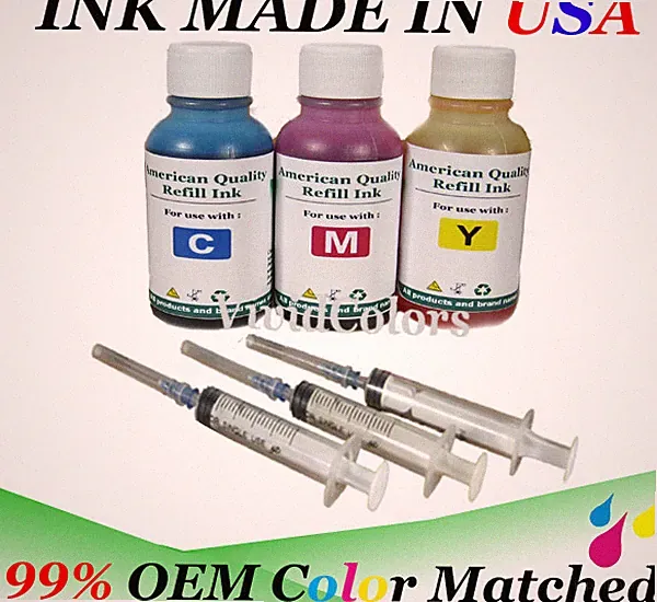Ink refill kit Color CMY for ALL HP 60/61/62/63/64/65/67 XL 30ml bottles