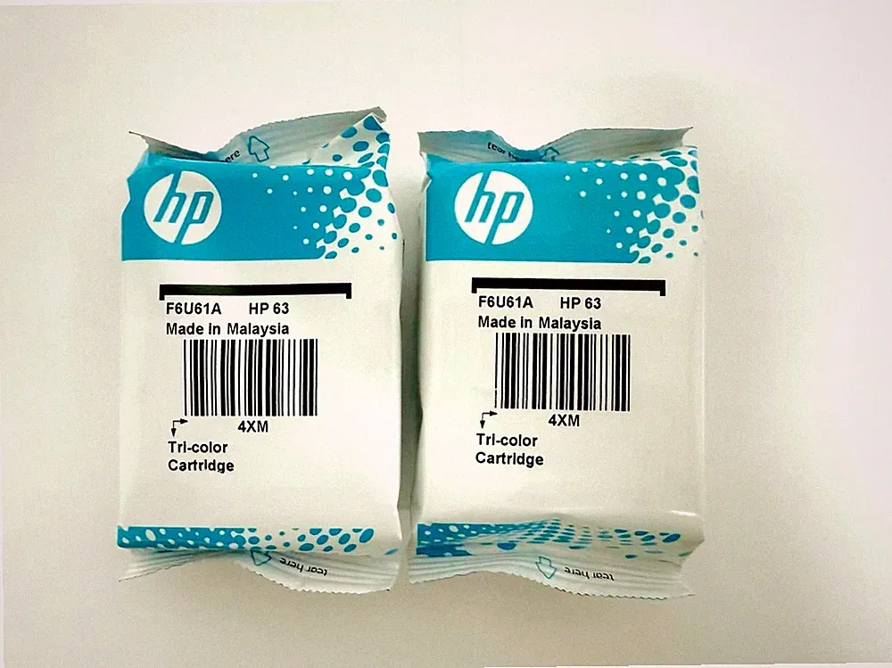 New HP 63 color Ink Cartridge OEM Sealed 100% ink level, 2 pack