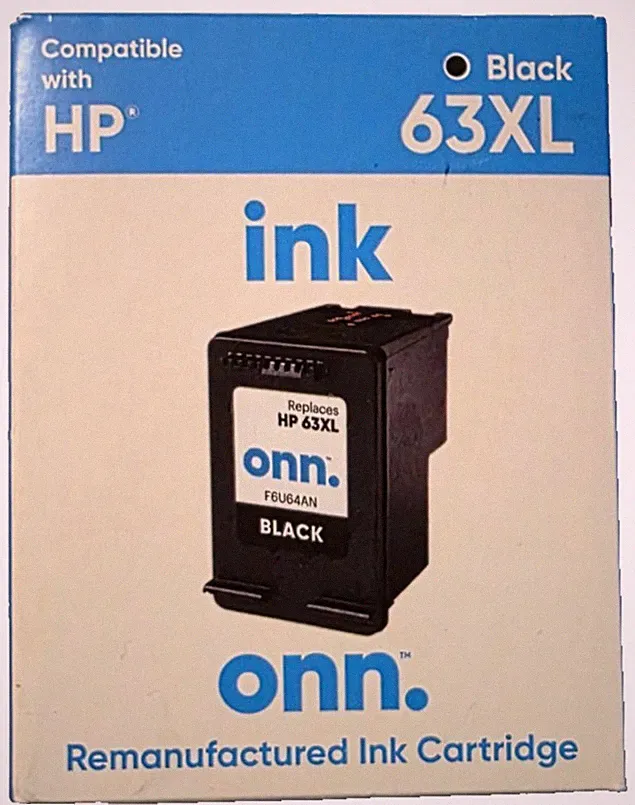 Onn Ink Cartridge • BLACK 63XL HP NEW - Best By: 9/2025
