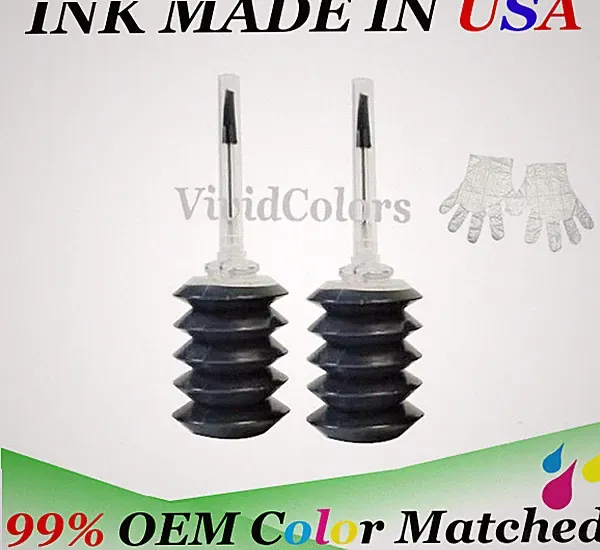 Premium Black ink refill kit for HP 60/61/62/63/64/65/XL 30ml x2 bottle