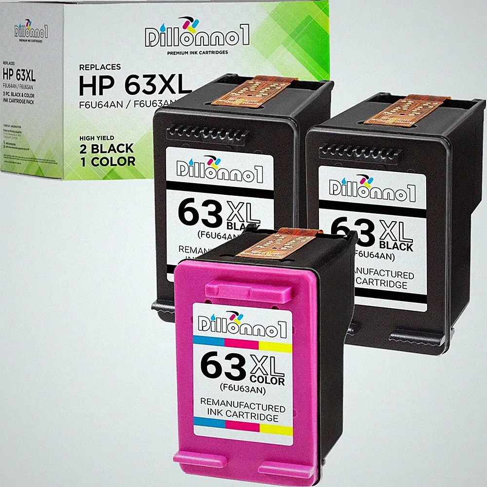 Printer Ink Cartridge for HP 63 fits DeskJet 3639 3632 2131 2132 2133 2134 3631