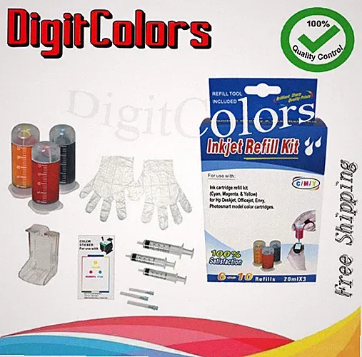 refill ink bottle kit tool box for HP 65 65xl HP 62 HP 64 HP63XL color cartridge