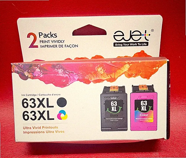 REPLACEMENT HP 63 BLACK & TRI COLOR INK CARTRIDGES Exp 12/26