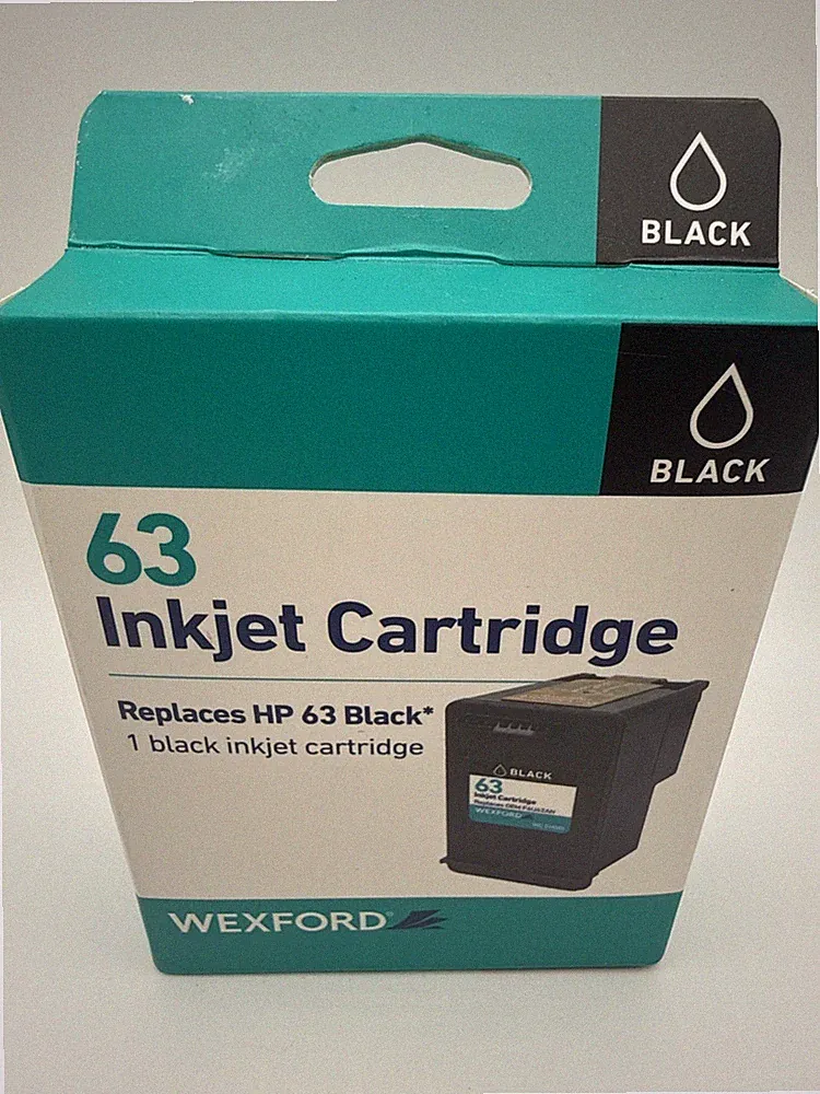WEXFORD 63 Inkjet Cartridge Replaces HP 63, Black Ink Cartridge Brand New *READ*